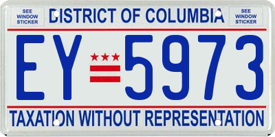 DC license plate EY5973