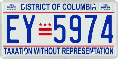 DC license plate EY5974