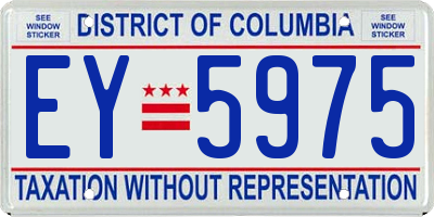 DC license plate EY5975