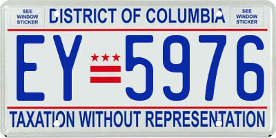 DC license plate EY5976