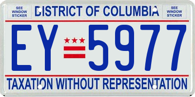 DC license plate EY5977