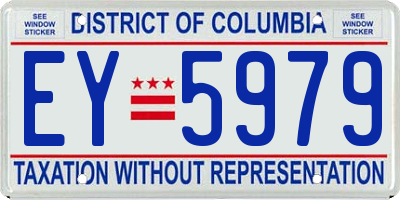 DC license plate EY5979