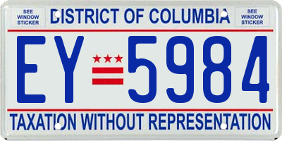 DC license plate EY5984