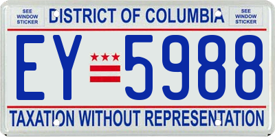 DC license plate EY5988