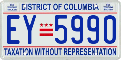 DC license plate EY5990