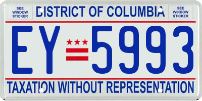 DC license plate EY5993