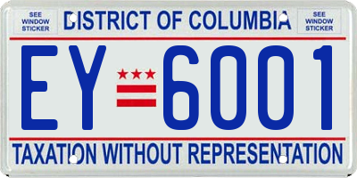 DC license plate EY6001