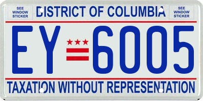 DC license plate EY6005