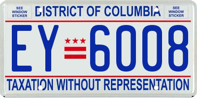 DC license plate EY6008