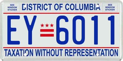 DC license plate EY6011