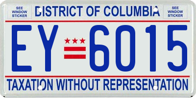 DC license plate EY6015