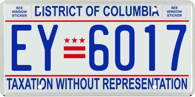 DC license plate EY6017