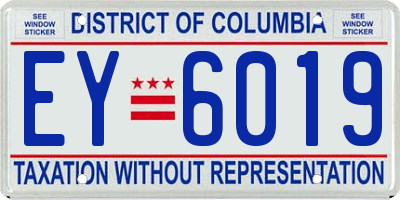 DC license plate EY6019