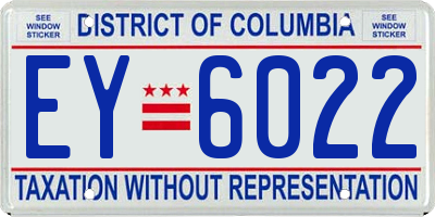 DC license plate EY6022