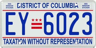 DC license plate EY6023