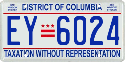 DC license plate EY6024