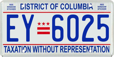 DC license plate EY6025