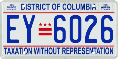 DC license plate EY6026