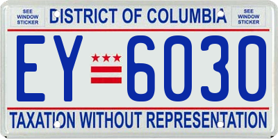 DC license plate EY6030