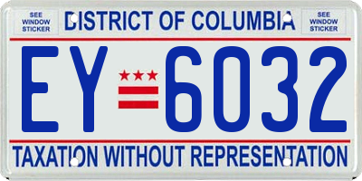 DC license plate EY6032