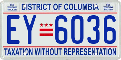 DC license plate EY6036