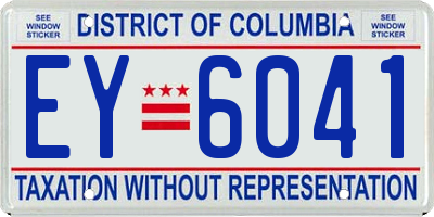 DC license plate EY6041