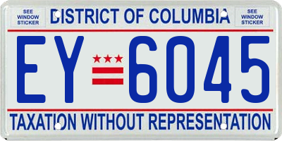 DC license plate EY6045