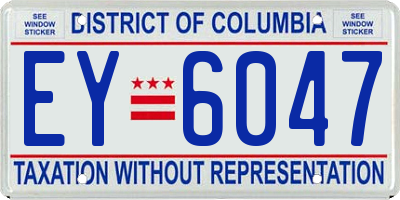DC license plate EY6047