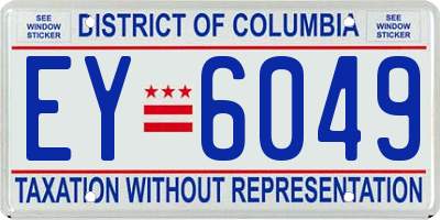 DC license plate EY6049