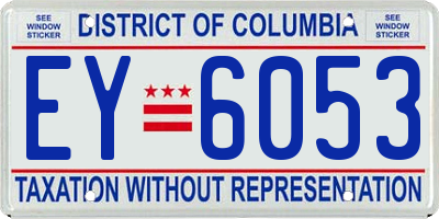 DC license plate EY6053