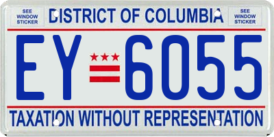 DC license plate EY6055