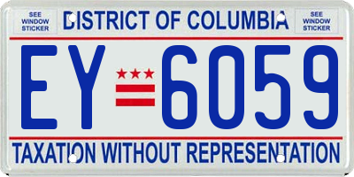 DC license plate EY6059