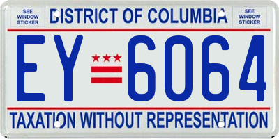 DC license plate EY6064