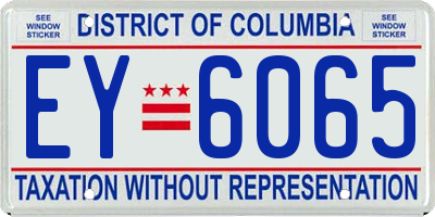 DC license plate EY6065