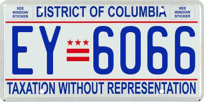 DC license plate EY6066