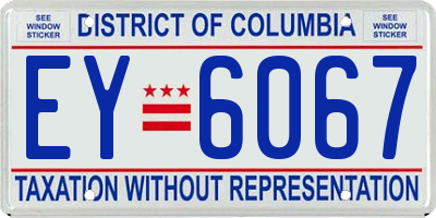 DC license plate EY6067