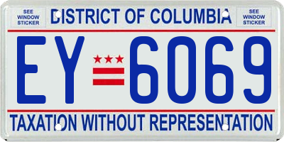 DC license plate EY6069