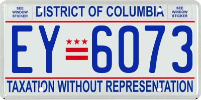 DC license plate EY6073