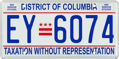 DC license plate EY6074