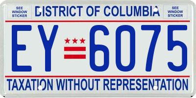 DC license plate EY6075