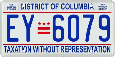 DC license plate EY6079