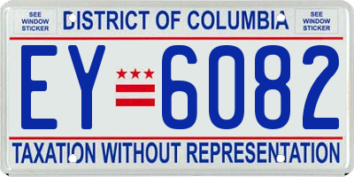 DC license plate EY6082