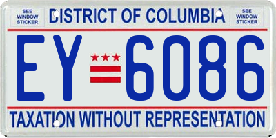 DC license plate EY6086