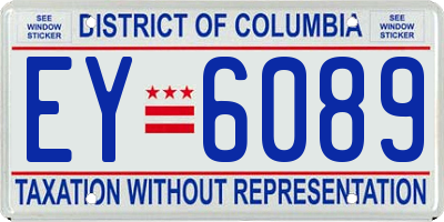 DC license plate EY6089