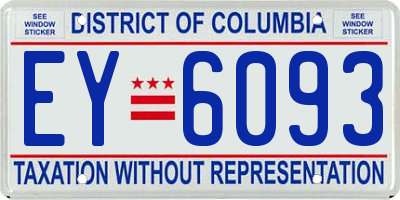 DC license plate EY6093