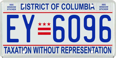 DC license plate EY6096