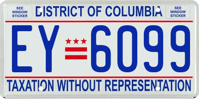 DC license plate EY6099