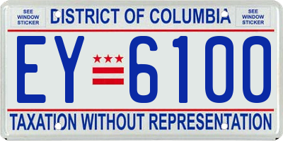 DC license plate EY6100