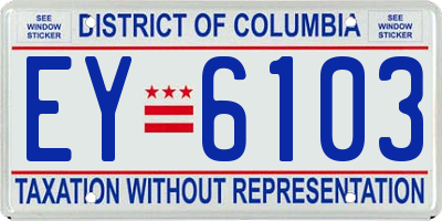 DC license plate EY6103