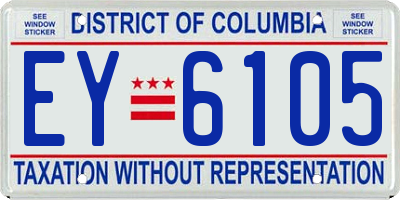 DC license plate EY6105